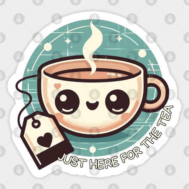 Just Here For The Tea Sticker by TomFrontierArt